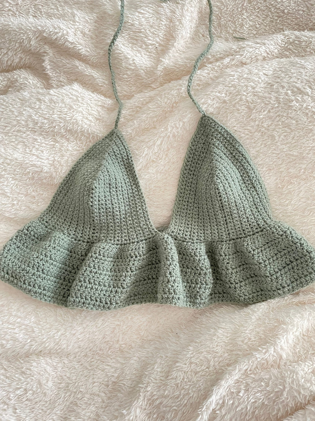 PATTERN Crochet Peplum Halter Neck Bralette Top